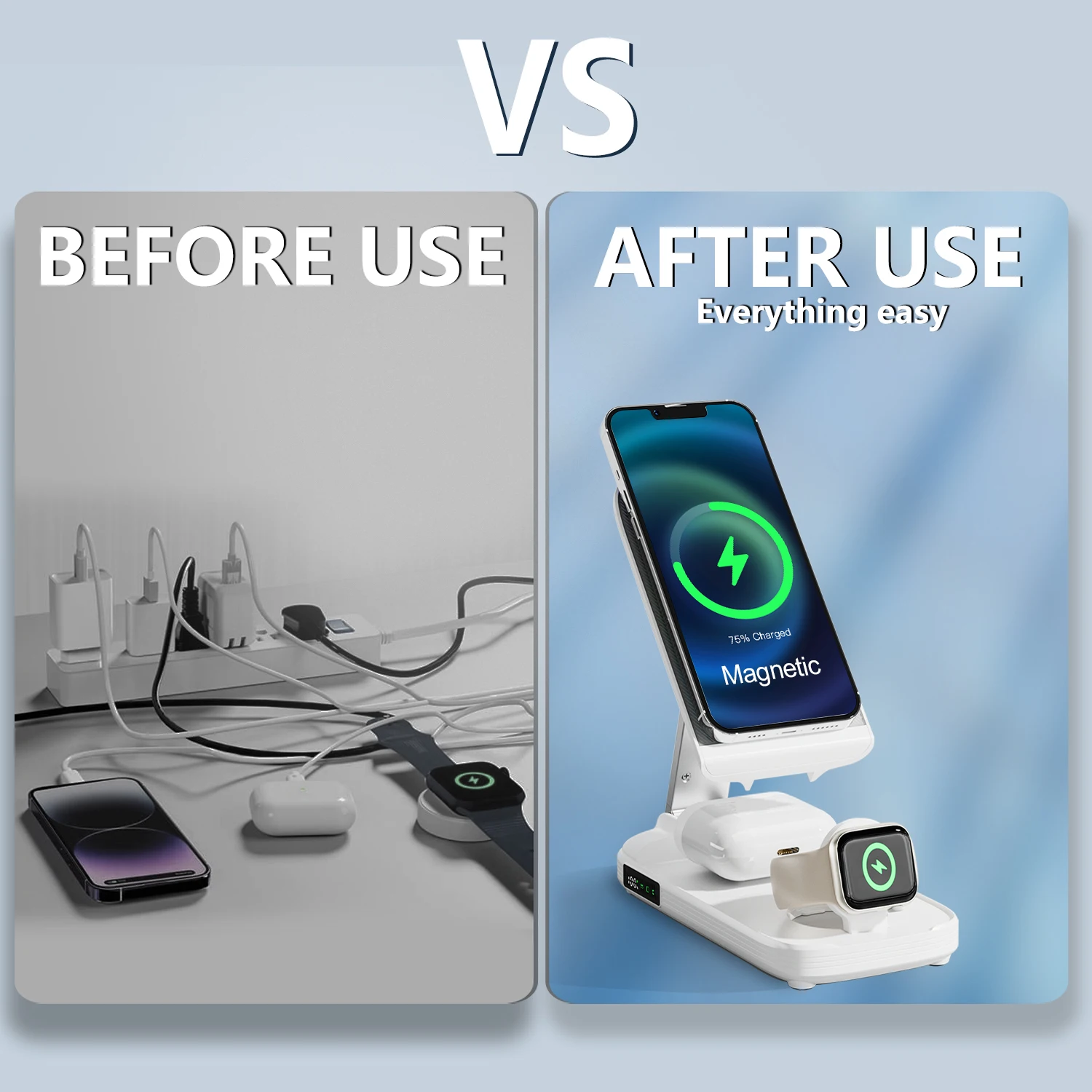 Multifunction Foldable 3 In 1 Wireless Charging Phone Stand Power Bank Thl 10000 Mah Magsafe