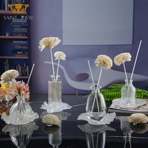 Household Hotel Bathroom Fragrance Oil Gift Set Glass Empty Air Freshener Reed Diffuser with Tray