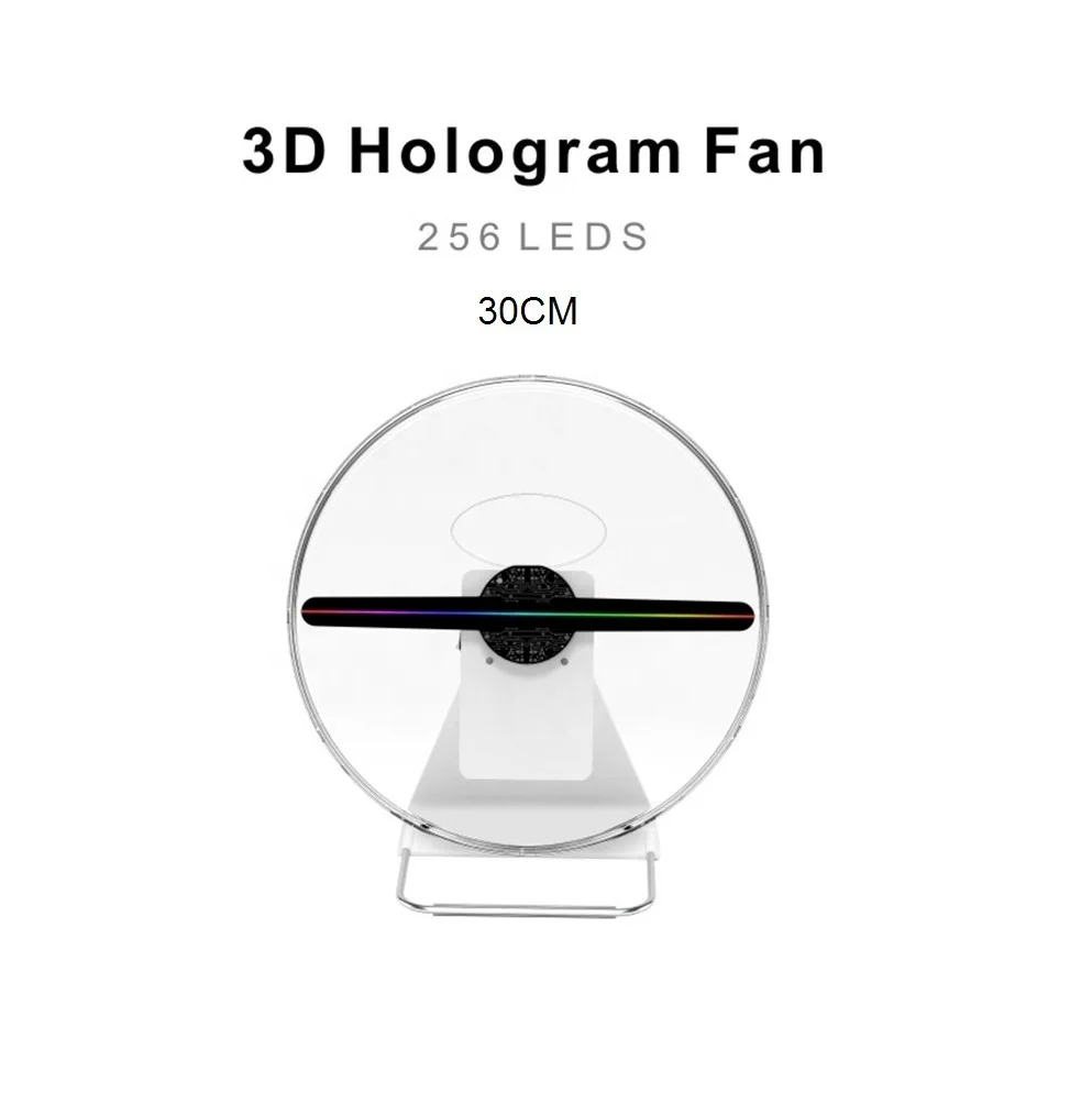 3d Projection Fan 30cm RechargeableTabletop Hd Desktop Hologram Advertising