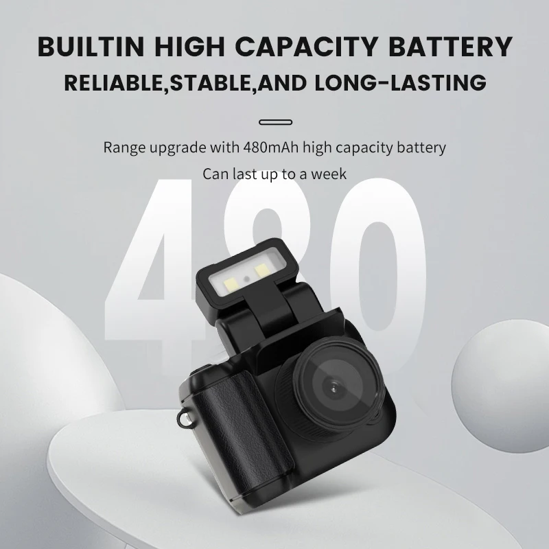 Mini Digital CCTV Camera for Kids Night Vision Retro Photo Style for Photography and Video CMOS Sensor Element