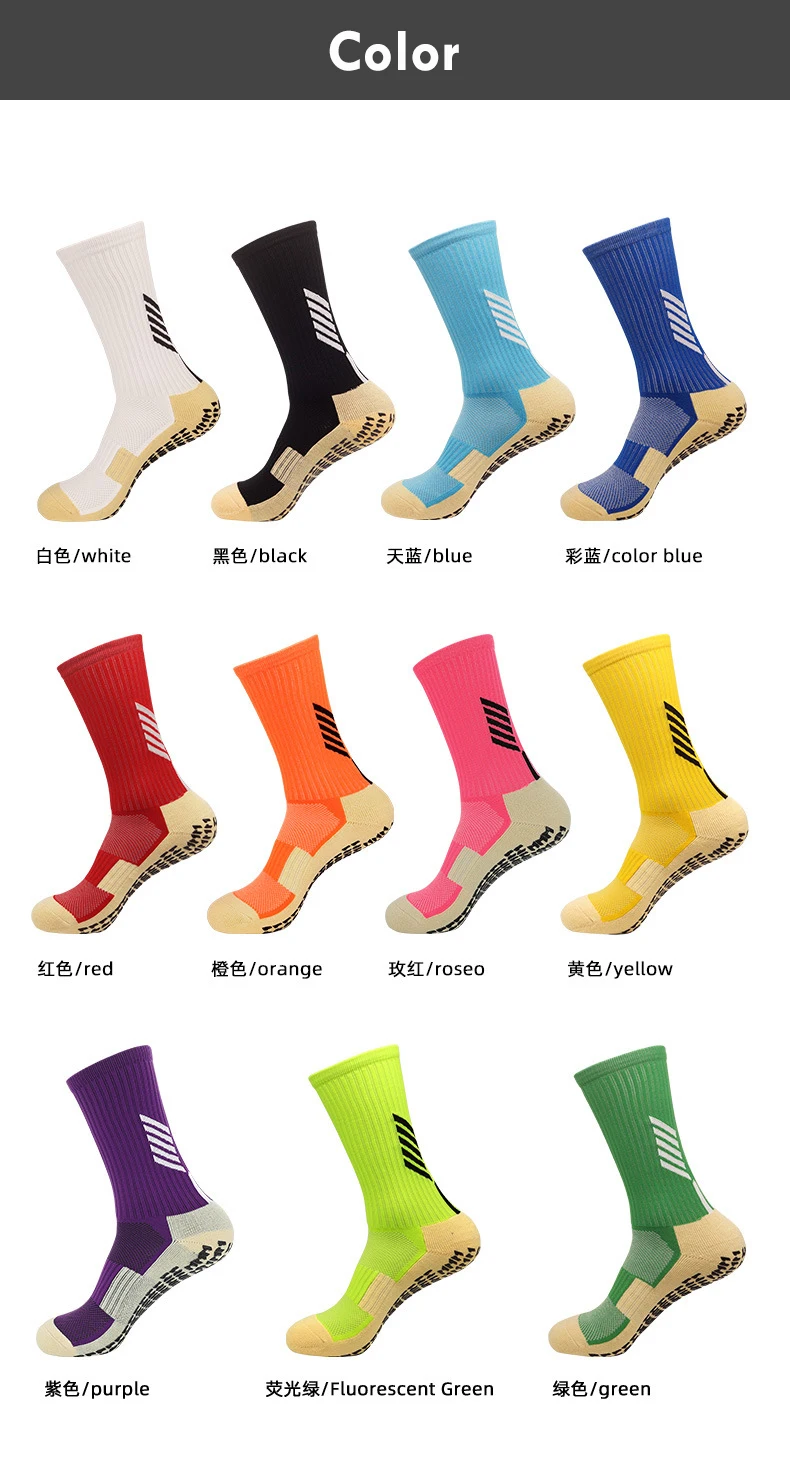 Logo Sports Soccer Socks Men Anti Slip Grip Football Socks Wholesale