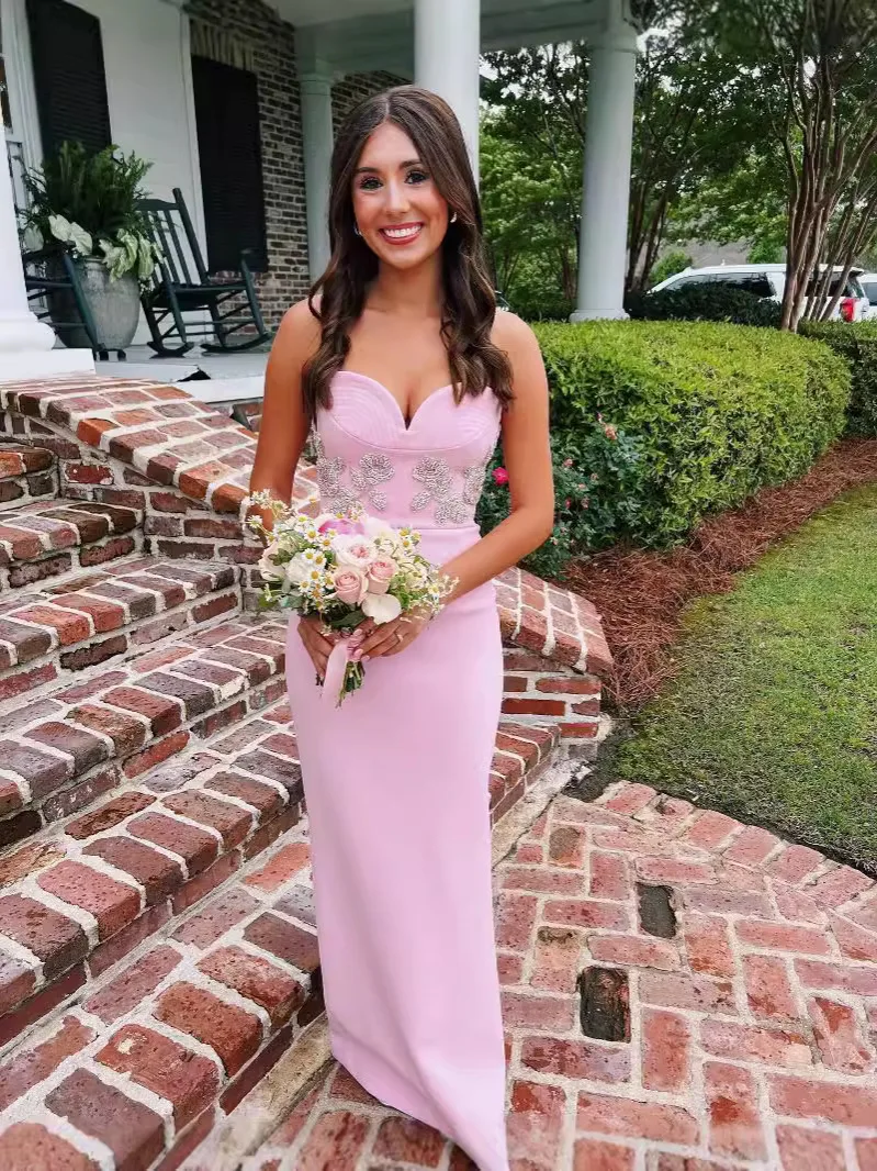 pink diamond wedding dress Dallas Blush Bling Wedding Dress with Floral Lace & Pockets
