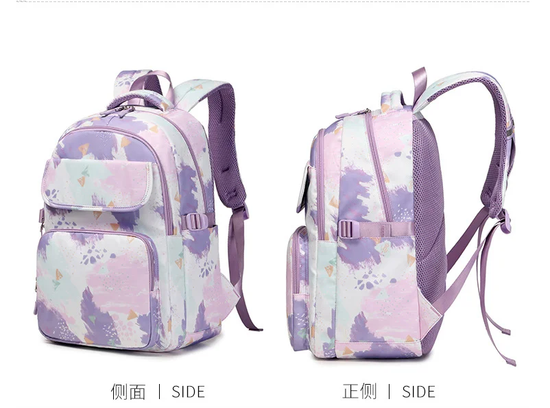 Cross-border New Three-piece Backpack Girl Color Printing Student ...