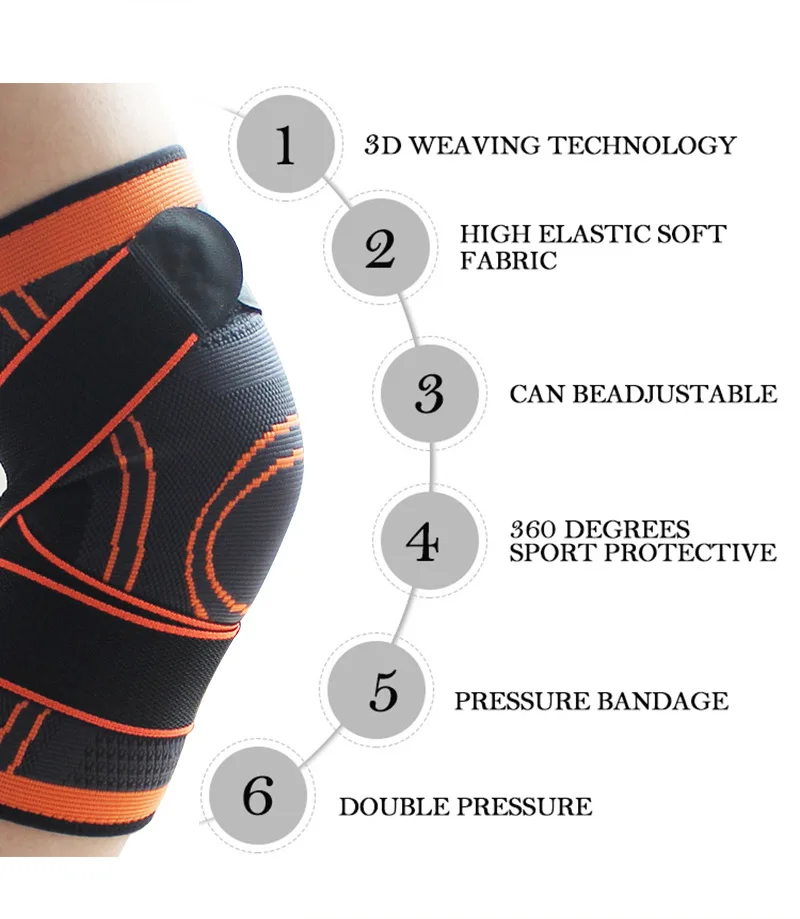 Anti - Shedding Knee Brace Pad Leg Cushion Magic Straps Kneecap Sports Rodilleras Moto  Elastic Adjust Made in China Best Price