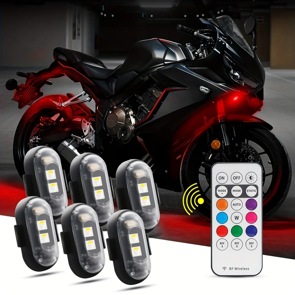 Motorcycle Strobe Light Usb Rechargeable Warning Lamp For Bikes