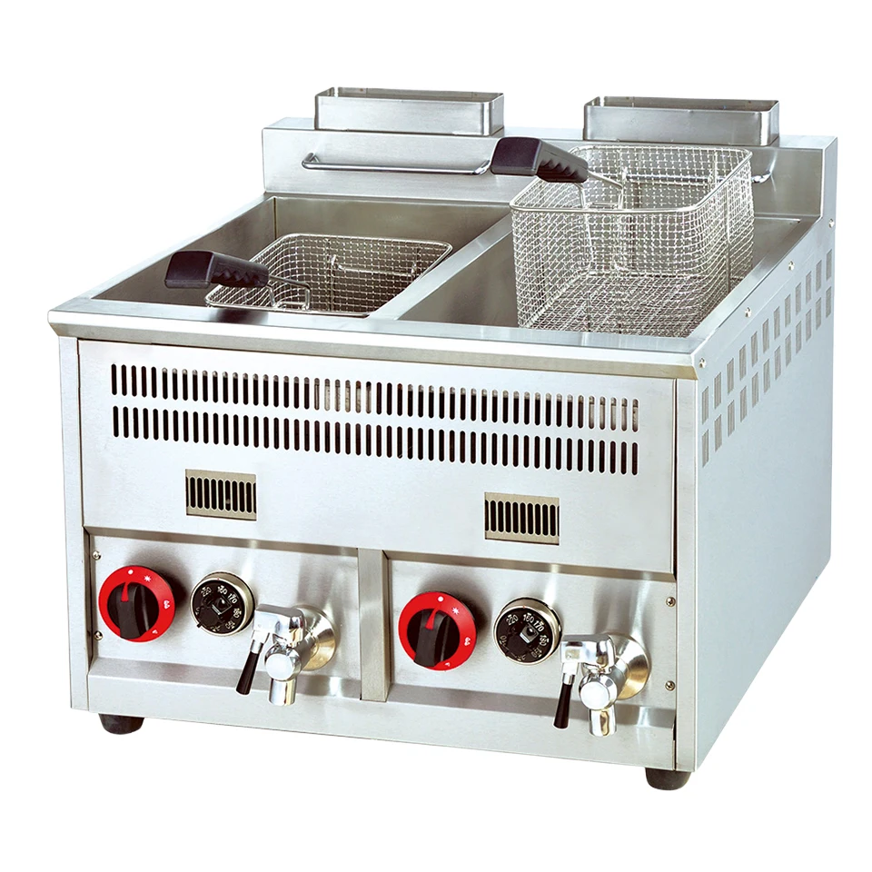 Commercial Double Tank Gas Benchtop Deep Fryer/gas Fryer Table Top
