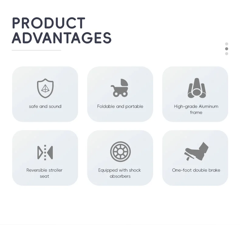 3-in-1 Baby Stroller Folding Infant Newborn Pram Stroller with Reversible Seat - Toddler Strollers for 0-36 Months