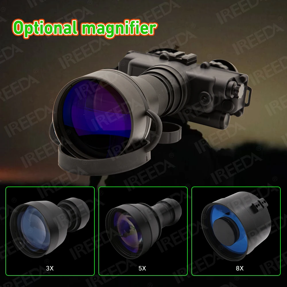 IREEDA Russian Gen2+/Gen3 Hunting PVS7 Nvg Helmet with MX10130 43x22.5mm Green/White Image Intensifier Tube Night Vision Goggles