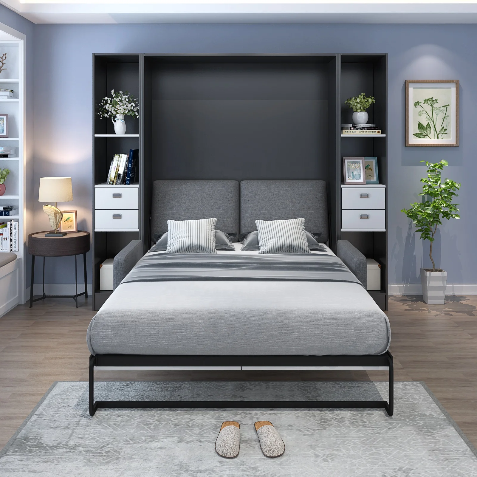 Manual Vertical Murphy Bed Hardware Kit Space Saving Folding Wall Bed Mechanism With Sofa Connector