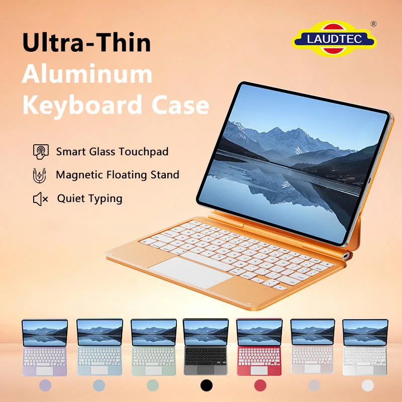 OEM/ODM PU+Aluminium Alloy Magnetic Keyboard Case Auto-Sleep Magnetic Closure for iPad Air 11