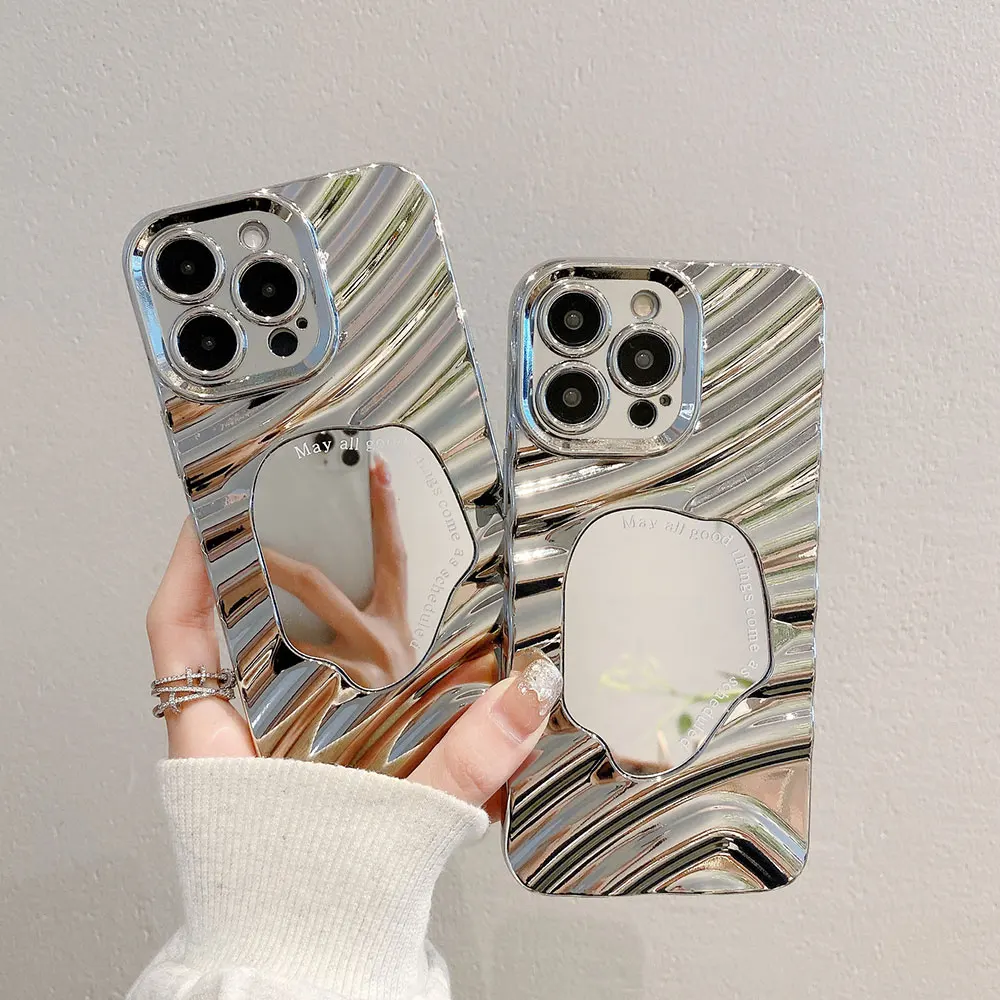 Tpu Pc Phone Case For Iphone 15 14 13 12 11 Xr Xs Max Pro Plus Electroplated Wave Mirror Luxury Cell Sjk400 Laudtec manufacture