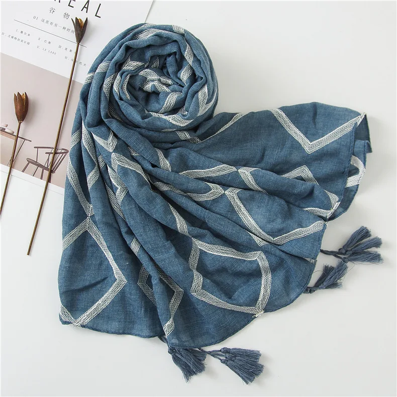 Summer Viscose Cotton Shawl Scarf Fashion Women's Soft Long
