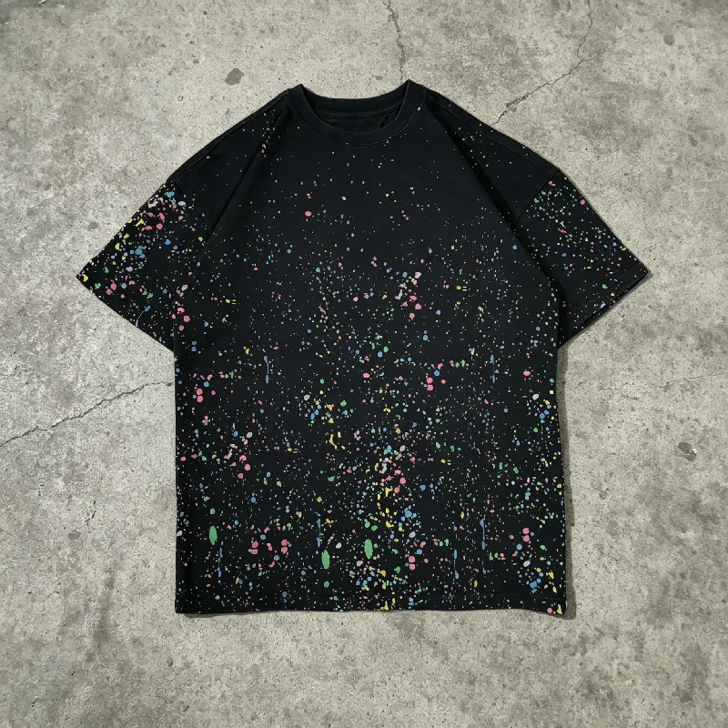 Wholesale Custom Streetwear T Shirt Vintage Screen Print Boxy Fit Rhinestone Cotton Short Sleeve Daily Casual Male Apparel gallery 4