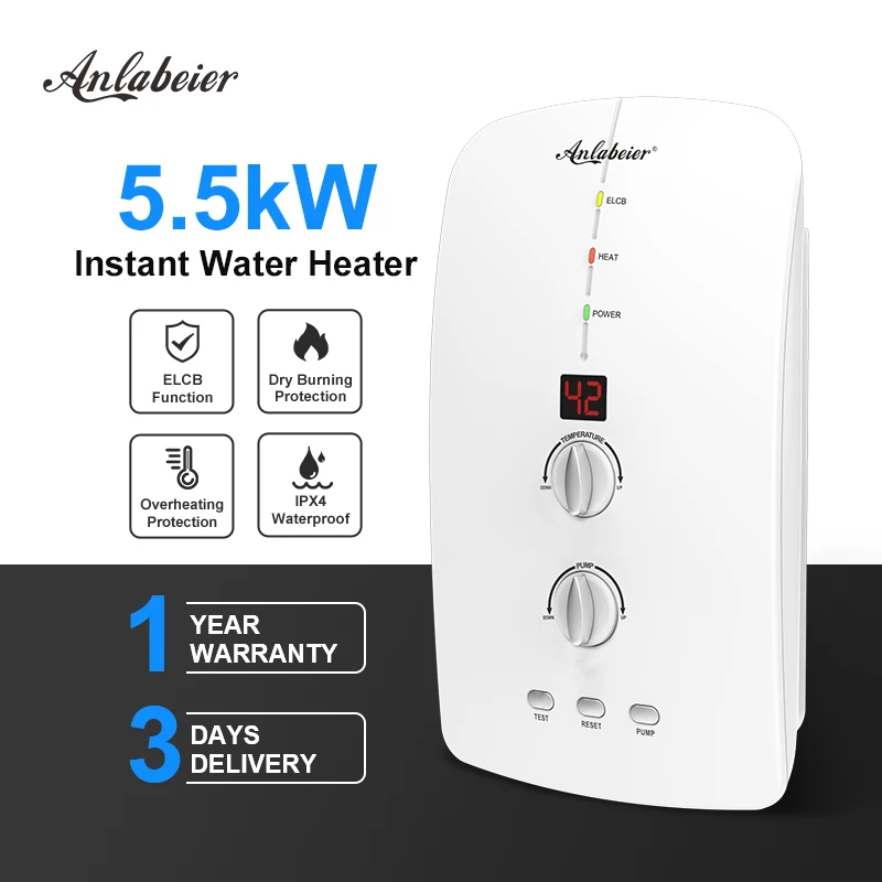 Anlabeier Brand Booster Pump Instant Tankless Water Heater