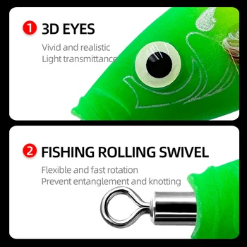 Luminous Squid Jig Lure Sea Fishing Wood Shrimp Lure Saltwater Cuttlefish Squid Jig Hook Bait – Metal Jig – view 5