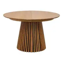 Convertible Coffee Table to Dining Table French Style Round Fluted Wood Extendeble Dining Table