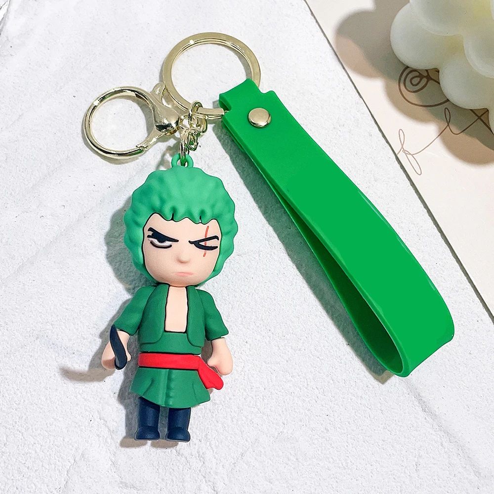 ゾロ PVCキーホルダー 3D PVC Silicon Keychain Ring Japanese Anime Kawaii Luffy