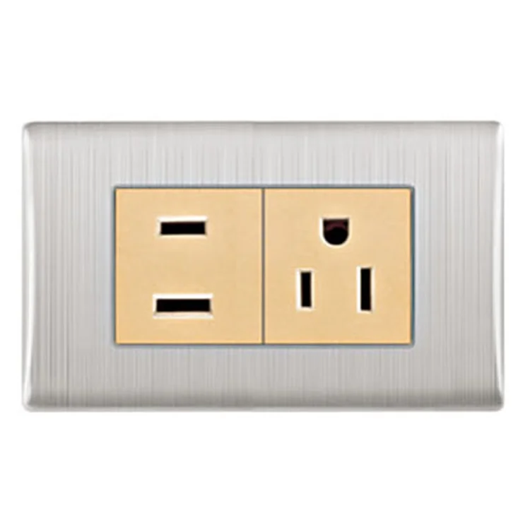 VNX Wholesale Exporter of High-Quality VNX Silver Color 2 Gang One Way 250V Electrical Wall Switch for Electrical Home