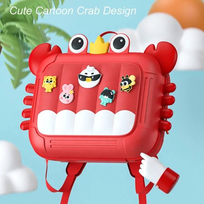 KOOOL 3D Cartoon Crab School Animal Backpack for Kids