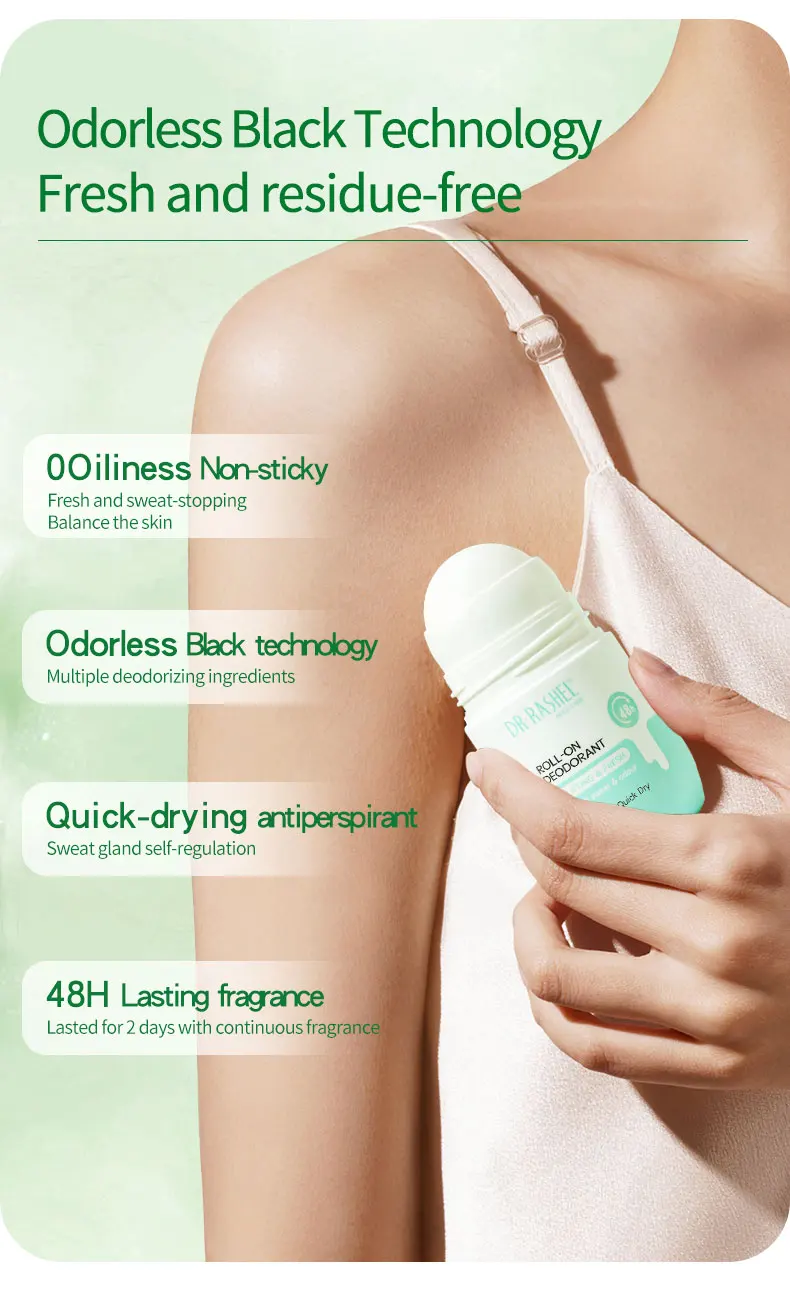 DR RASHEL 0% Alcohol Uplifting & Fresh Roll-On Deodorant 48h Anti Sweat & Odour protection Armpit Whitening Deodorant