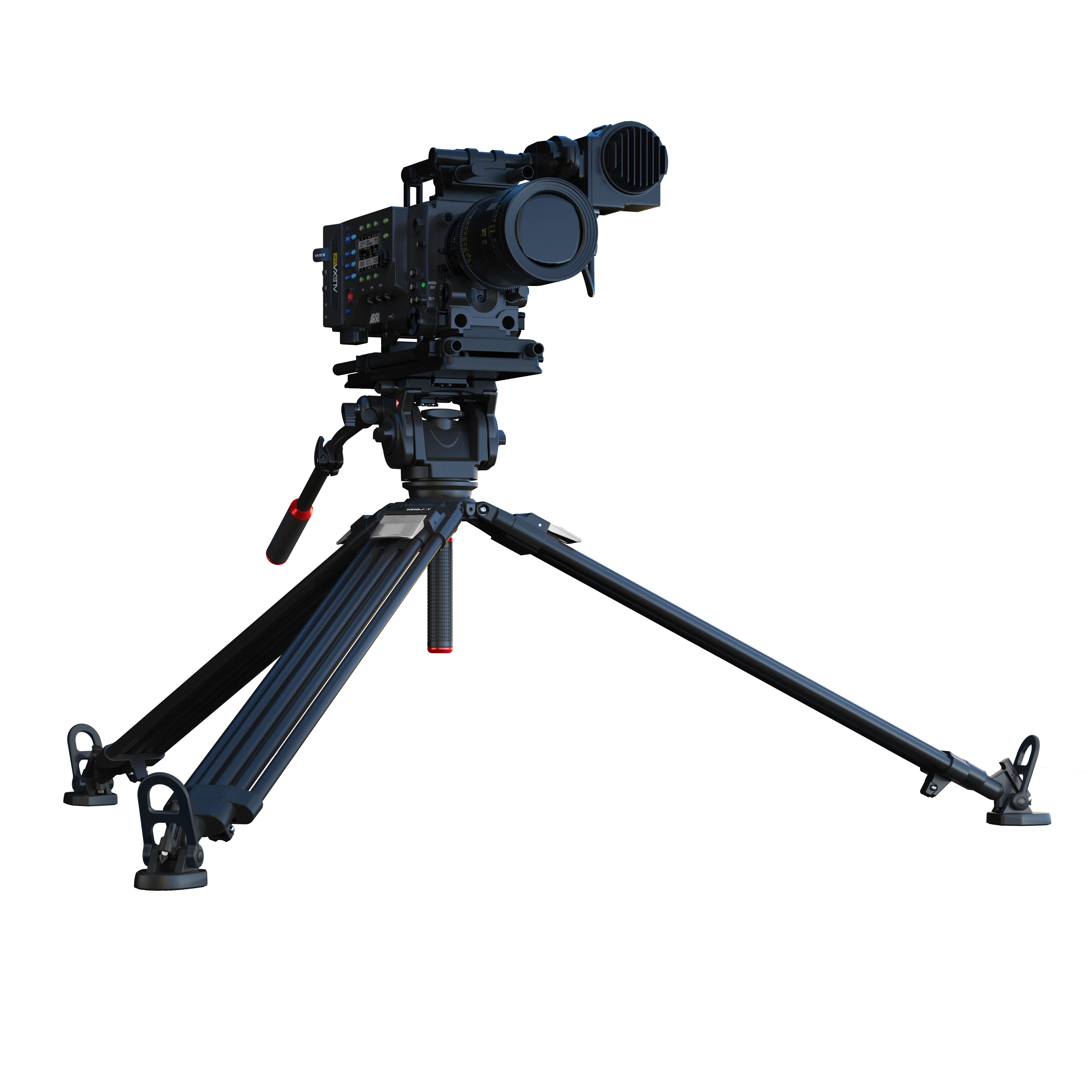 Professional Photographic Equipment KINGJOY One-click Lifting Broadcast CCTV Heavy Duty Video Camera Tripod With Fluid Head