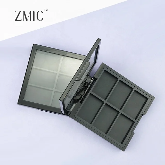 Free Sample Empty Eyeshadow Palette clear 6 Pan Eye Shadow Palette with logo Compact Powder Palette Wholesale Cosmetic Packaging
