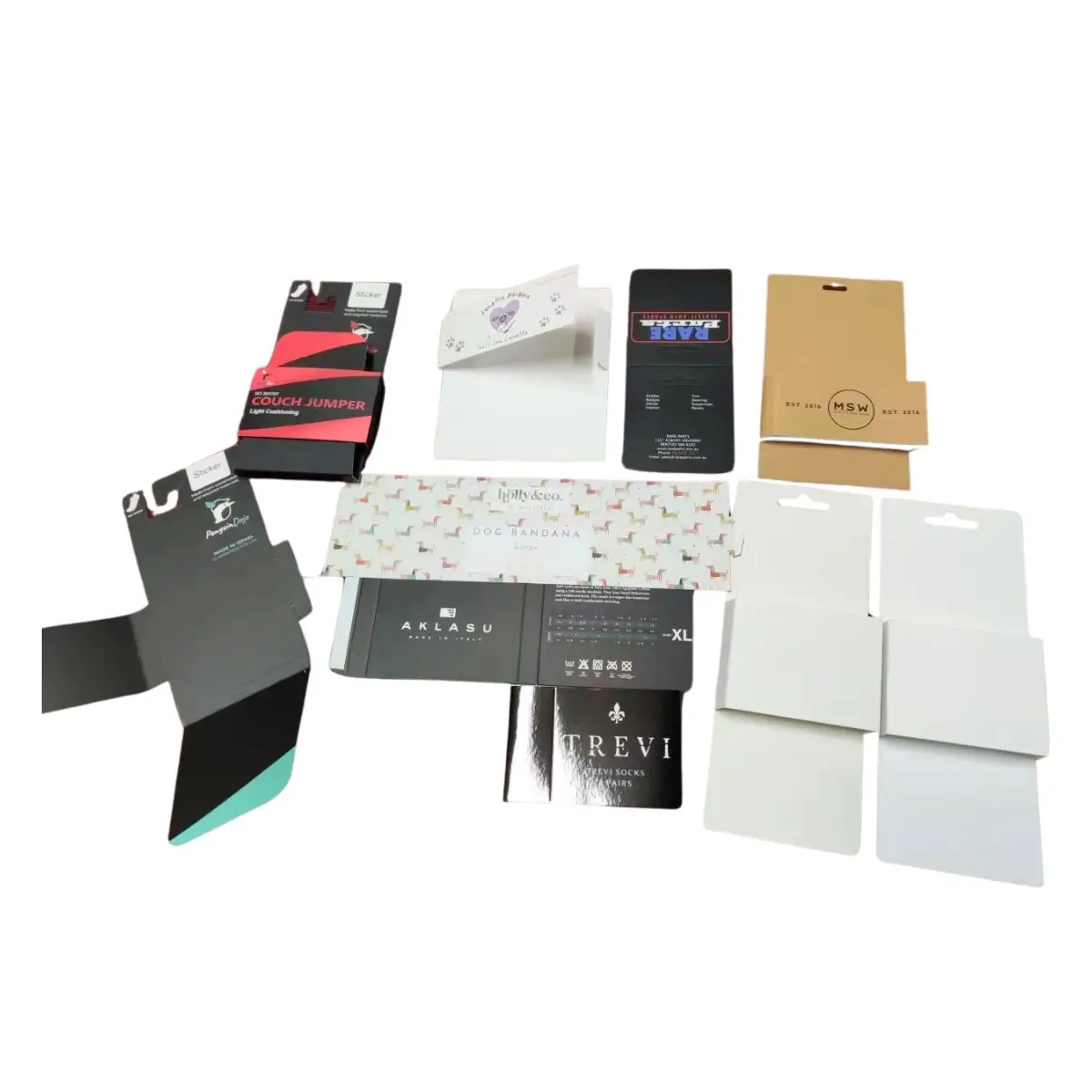 Custom Print Paper Packaging Box Sleeve Wrap Clothes Packaging Hanging Style Sock Sleeve Packaging