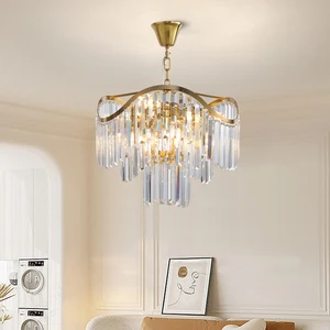 Interior Modern Bedroom Crystal Chandelier Ceiling Luxury Hanging Lights for Dining Room 2023