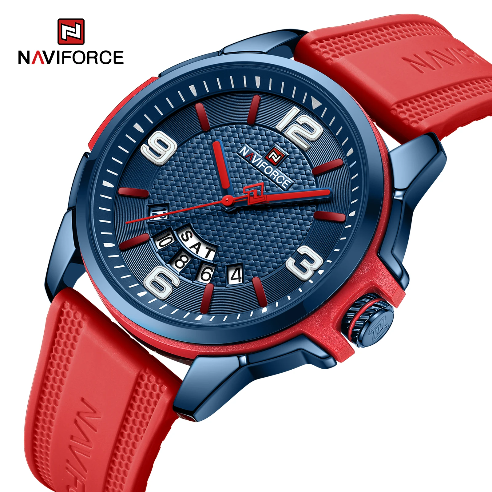 Naviforce NF9215T New Style Made in Prc Gents Clock  Stainless Steel Strap Luminous Calender Simple Casual Watch Set