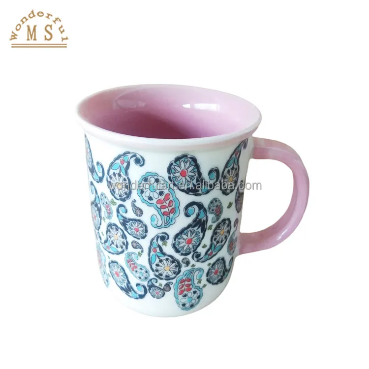 Customized Kitchen Ceramic glass porcelain Tableware cartoon water cup coffee beer milk sublimation mug for promotion Decoration