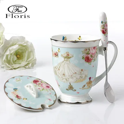 bone china mug with lid with spoon jumbo mug