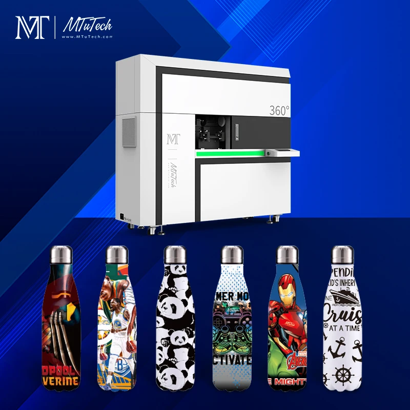 MTuTech New Released Digital 360 Degree UV Cylinder Printer Used for Tumbler Baseball Golf Ball Printing