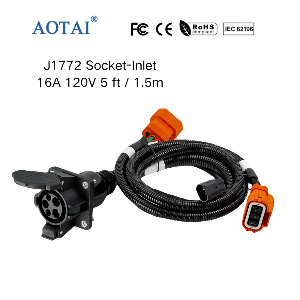 Wysokonapięciowy kabel łączący gniazdo AOTAI J1772 z łącznikiem MAP do magazynowania energii