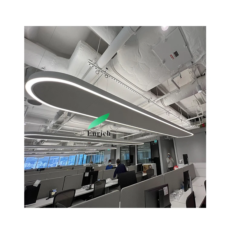 New Type Acoustic Solution Luminaires Rectangular LED Linear Light Joint for Office Shop Store