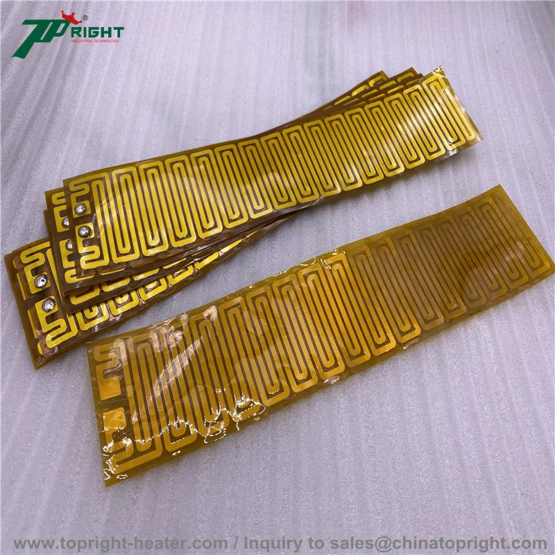 12v Kapton Polyimide Film Heating Element Etched Foil Heater With Glue