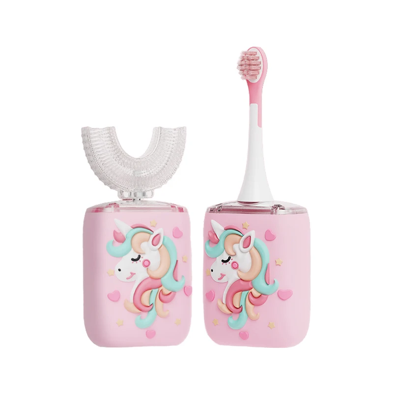 Premium Custom Waterproof Smart Kids Sonic Electric Toothbrush with Food Grade U Shaped Brush Head and 10000 Bristles for Safety
