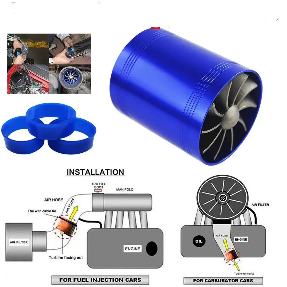Turbonateur D’Admission D’Air Pour Voiture - Double Ventilateur - Économiseur De Carburant 5-15% - Universel