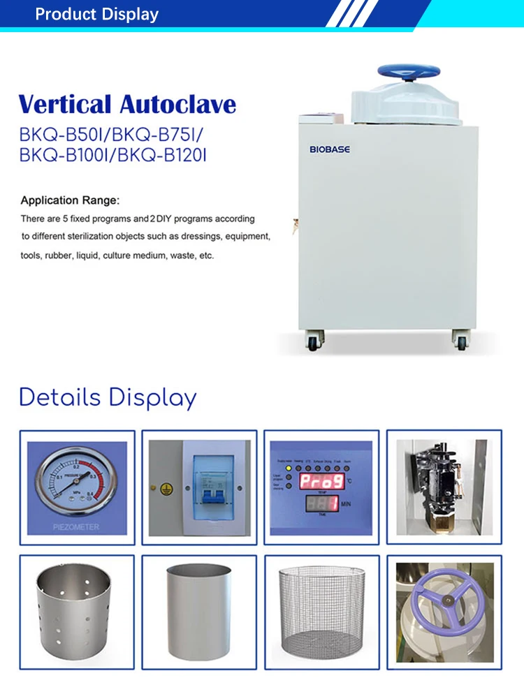 Biobase Autoclave Machine 100litres Vertical Autoclave High Pressure