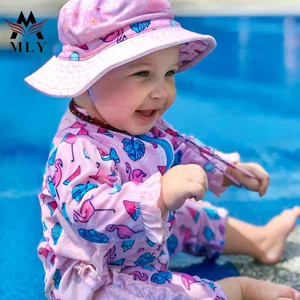 Hot Sale Custom Printed Baby Bikini Ruffle Beachwear One Piece Girls Swimsuit