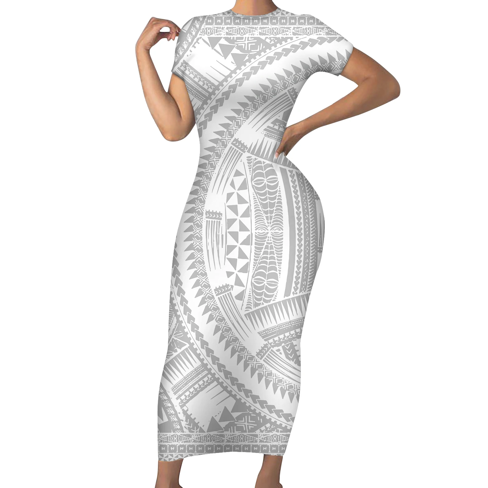 Retro Style Polynesian Tribal Totem Print Women Short Sleeve Tight Dresses  Cheap Lady Evening Party Dress Casual Female Dress - Buy Retro Style  Polynesian Tribal Totem Print Women Short Sleeve Tight ...