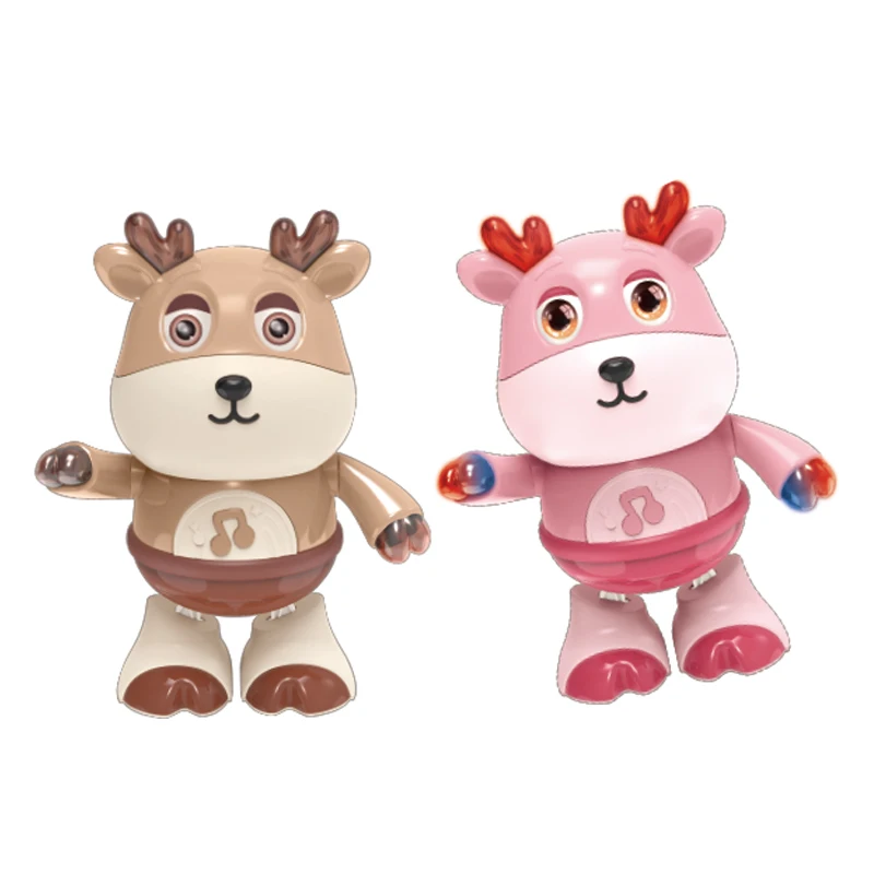 Электронные игрушки с мультяшным оленем танцующие милые животных музыкой и подсветкой для мальчиков