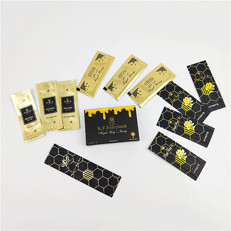 Printed Mini Plastic Packet Royal Honey Sachet Small Face Cream Skin Care Sachet for Cosmetic Samples