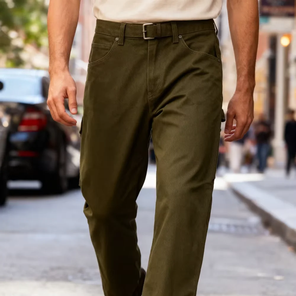 Pantalons kakis pour hommes, en sergé, extensibles, lavables, droits, pantalons formels pour hommes d'affaires, pantalons décontractés pour hommes