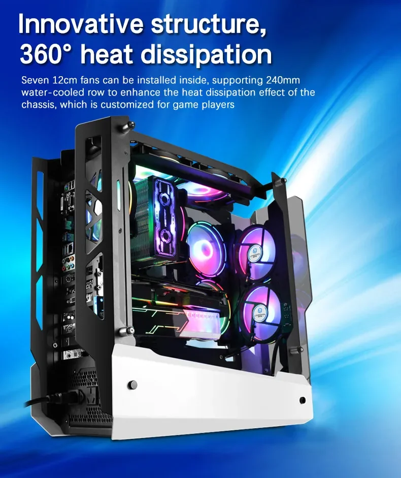 2023 Factory Custom Computer Case New Design Cabinet Green Color Four ...