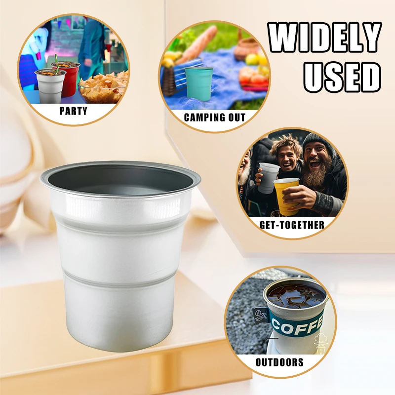 Рекламная цена цветная Фирменная Праздничная кружка с логотипом для кемпинга холодного питья алюминиевая чашка