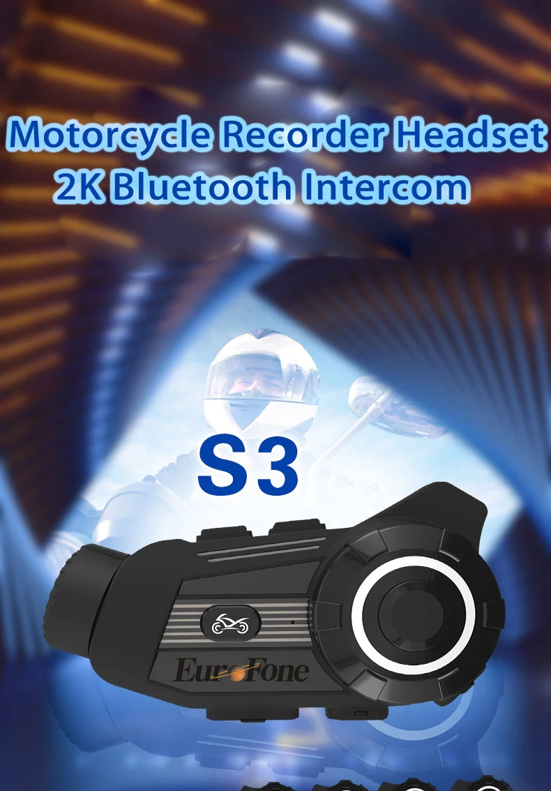 Motorcycle Helmet Bluetooth Headset Intercom System,Six-way Intercom ...