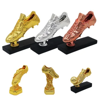 All Famous Resin Sports Trophy Soccer Champions Cheap Football Trophies Golden Shoes Boot Trophy