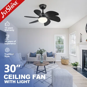 1stshine Ceiling Fan Light Low Noise Mute Operation Smart Remote Control Black Ceiling Fan