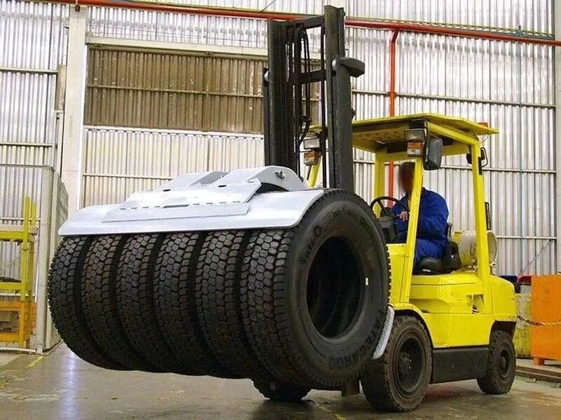 Forklift Rotating Tyre Clamp Attachments for Tires Industry Widely Use