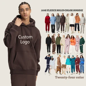 Wholesale Quality Puff Printing Classic Fleece Thicken Men's Oversized Custom Print Pullover Cotton Custom Hoodies Streetwear